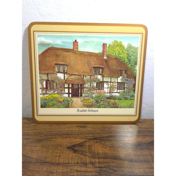 Vintage Pimpernel Acrylic Place Mats Artwork Set 6 English Cottages Countryside - Picture 7 of 14
